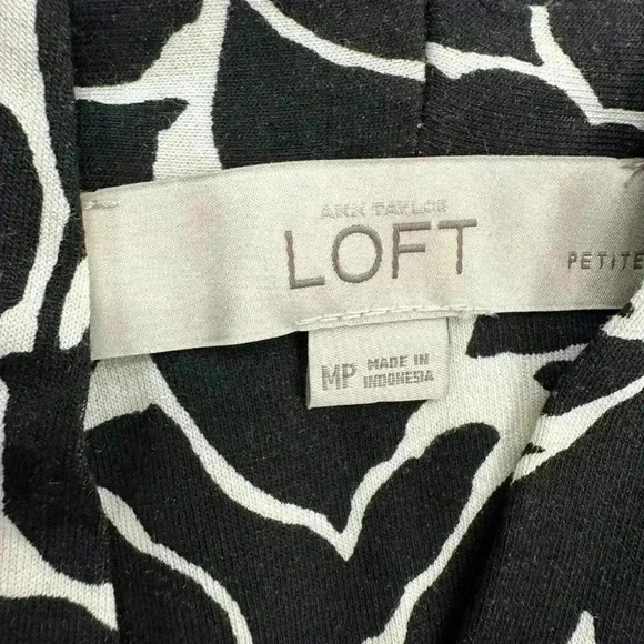 Loft Sleeveless Dress Black and White Knit Size Medium Petite - Picture 5 of 5